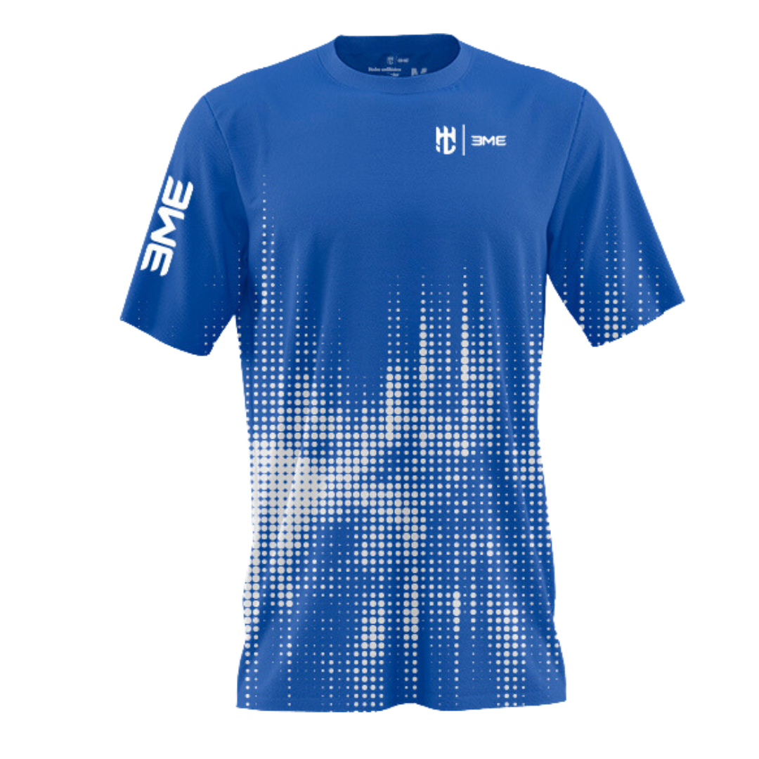 Playera EME Azul rey puntos blancos Mundo padel