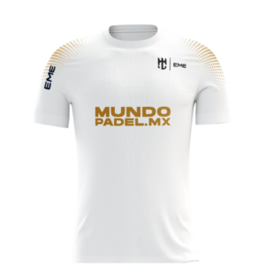 Playera Mundo Padel blanco-Oro